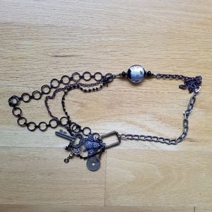 Black and Silver Charm Necklace.